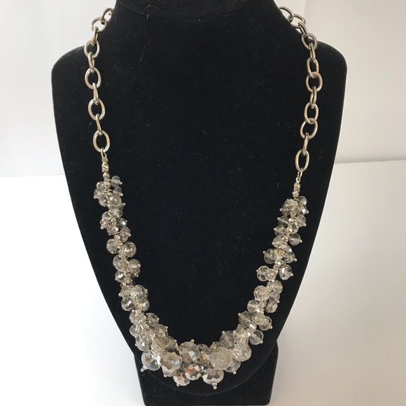 Simply Vera Silver Bead/Crystal Statement Necklace - Picture 1 of 6